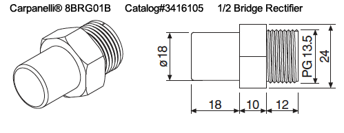 Carpanelli® 8BRG01B 1/2-Bridge Rectifier