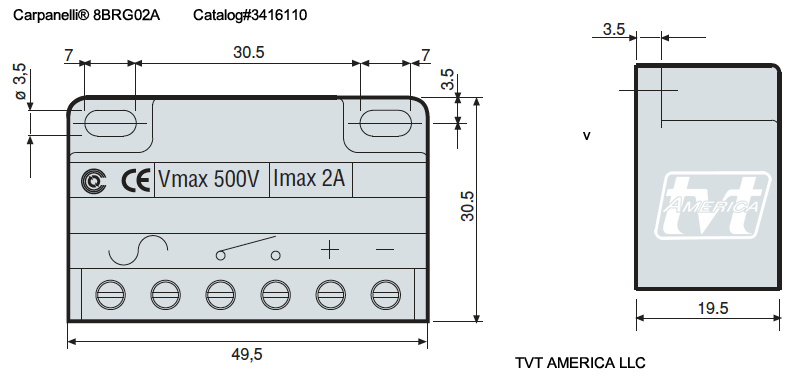 Carpanelli® 8BRG02A Full Bridge Rectifier