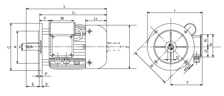 Carpanelli MM100c4 2.2Kw/3.0Hp 110/230V/60Hz 1ph AC Metric Motor or Brake motor